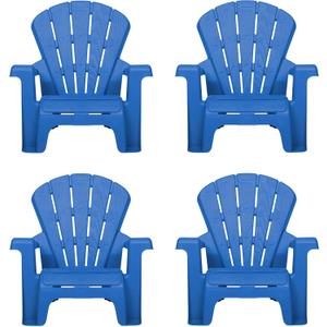 Little Tikes Kids Garden Chair 4 Pack in Blue, Outdoor Toddler Activity Adirondack Chairs for Picnic, Garden, Patio, Backyard & Beach, Outdoor Chair Set