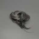 BARSDAR Straight Hair Bun Extensions - Short Straight Ponytail Gray Hair Bun Extensions for Women, Elastic Synthetic Messy Hair Bun Scrunchies Hairpieces Daily - Dark Grey with White Tips (1 Count (Pack of 1))