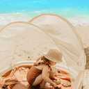 Beach Pool- Kiddie Pool - 3 Water Filling Bags- 1 Large and 2 Small- Todler Baby Beach Pool- Beach Toys (Sand (W/Shade))