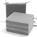 Crestlive Products Outdoor Chair Cushions Set of 4, 19" x 19" Patio Seat Cushions for Furniture with High-Density Foam, Waterproof and Fade Resistant Wicker Chair Pads for Outside Sofa, Grey (Light Gray)