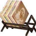 Single layer Vinyl Record Storage Shelf - LP Record Holder - 90-110 LP Display Rack - Ideal for Albums, Books, Magazines, Files - Matte Black