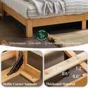 Queen Bed Frame, 11.5 Inch Solid Wood Platform Bed, Natural Pine