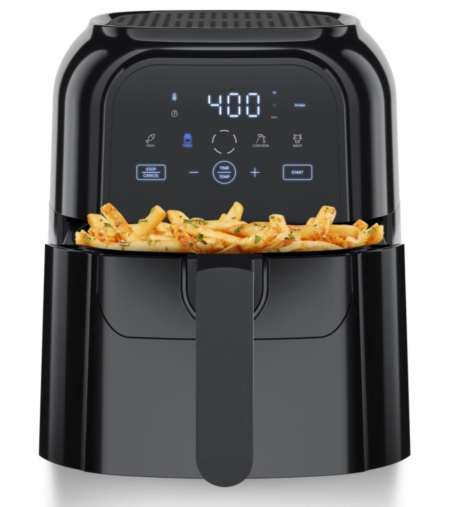 Chefman TurboFry Touch 6 Qt Air Fryer w/ Digital Display and Shake Reminder - Black