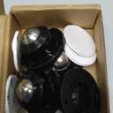 PlusRoc 4 Pack 1 Inch Self Adhesive Paste Caster Wheels for Furniture Kitchen Appliance Rollers, Load Capacity 28LBS Per Wheel, Low Profile Swivel Wheels for Bucket Storage Bins