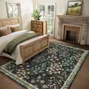 Area Rugs 9x12 Living Room: Washable Rugs for Bedroom Vintage Stain Resistant Non Slip Low Pile Soft Large Carpet for Kitchen Dining Room Farmhouse Kids Room Nursery Playroom