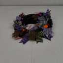 Halloween Wreaths for Front Door,24 Inch Witch Wreath with Hat Witches Legs Pumpkin, for Door,Porch,Window,Indoor and Outdoor Halloween Decoration (Purple)