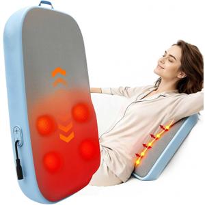Solucky Back Massager for Pain Relief Deep Tissue, Back Massager with Heat, Deep Kneading Massage for Back, Adjustable Intensity & Dual Modes, Red Light Heating Therapy, 12V Corded for Home & Office