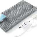 Bedsure Back Heating Pad for Neck and Shoulders, Weighted Heated Pad with Vibration, FSA HSA Eligible, Mother's Day & Birthday Gifts for Women Men Mom, Auto Shut Off, 5lbs 12" x 24", Grey (12"x24", 01 - Grey)