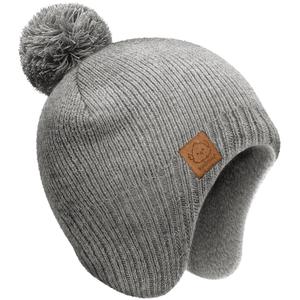 Baby Beanie Winter Hat 6-36 Months - Cute Pom Winter Baby Hats with Earflaps, Soft & Stretchy Knit Toddler Beanies for Infant, Newborn 6-36 Months Boys, Girls, Cozy, Warm Fall Essentials (Gray, M)