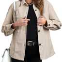EVALESS Womens Corduroy Jackets Fashion Long Sleeve Button Down Shacket Shirt Jacket with Pockets Fall Outfits 2024, Small