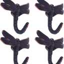 Dragonfly Hooks Wall Hooks for Hanging, Oil Rubbed Bronze Coat Hooks Wall Mounted Towel Hooks,Heavy Duty Key Holder for Decor,Pack of 4