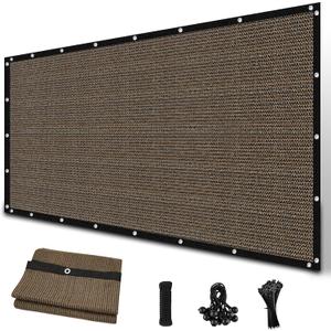 Amagenix 90% Sun Shade Cloth with Grommets, 8' x 12' Pergola Replacement Shade Cover Canopy Privacy Screen for Outdoor Patio Garden, Mocha (We Customized)