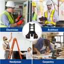 Tool Belt with Suspenders, Heavy Duty Adjustable Detachable Electrician Tool Pouch Belt, Utility Work Belts Suspenders for Men Electrician Carpenter Framers