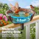 VIVOHOME Deck Mounted Bird Bath for Outside, Weather-Resistant ABS Bird Bath and Feeder with Adjustable Metal Clamp for Railing, Fence, Balcony, 1.45 Gallons, Bronze