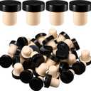Yookeer T-shaped Stopper Cork Wine Bottle Stoppers Reusable Wine Sealing Plug for Beer Bottles DIY Craft(Black, 36 Pieces)