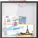 Adventure Archive Box, 12 x 12 Inch Travel Box for Memories, Travel Shadow Box Frame with Slot, Adventure Box, Keepsake Display Case, Perfect for Travel Memento Display Case Travel Decor Gift (Black)