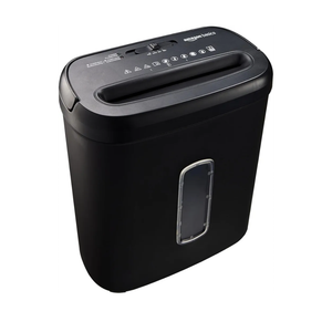 Amazon Basics 8-Sheet High Security Cross Cut Paper and Credit Card Shredder with P-4 Security, Auto Shut-off, Black
