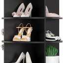 Rotating Shoe Rack, 7-Tier Spinning Shoe Rack, Free Standing Rotating Shoe Rack Tower 360, Easy to Assemble, Space-Saving Revolving Shoe Organizer for Entryway - Black
