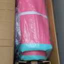 FBSPORT 10ft Inflatable Air Gymnastics Mat Training Mats 4 inches Thickness Gymnastics Tracks for Home Use/ Training/ Cheerleading/ Yoga/ Water with Pump Pink+Green