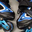 MammyGol Adjustable Inline Skates for Kids Boys Girls Youth with Light up Wheels (Small - Little Kid (10-13US), Blue)