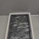 Black Marble Tray, Stone Bathroom Tray, Decorative Holder for Tissrue, Candle, Soap, Towel, Plant (Black - 12 x 8)