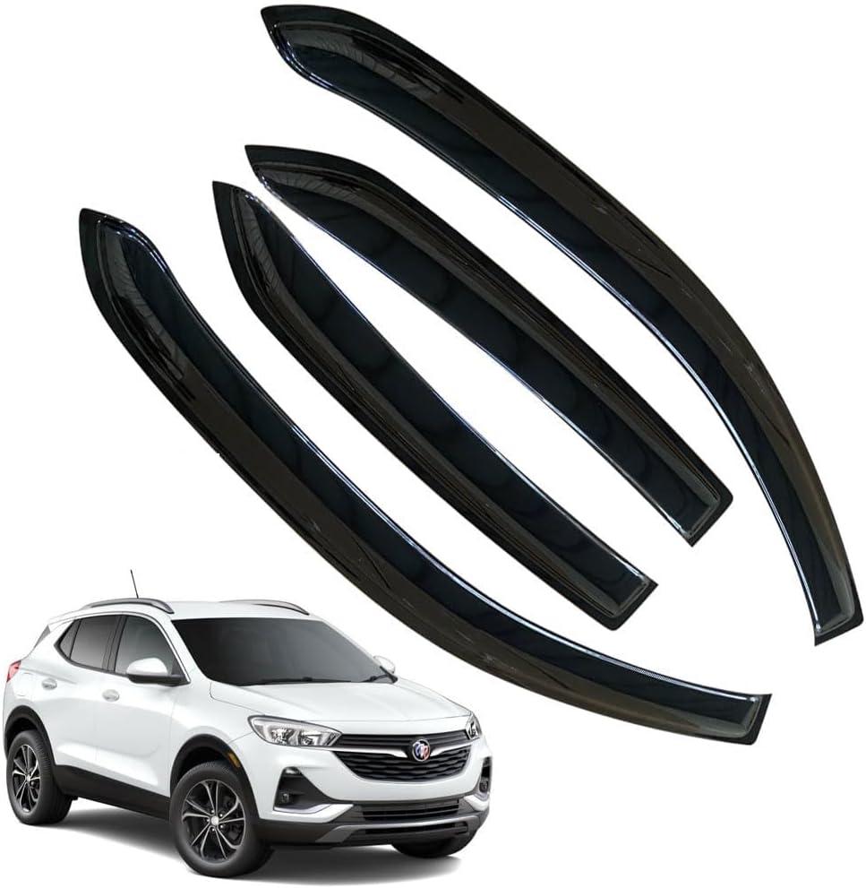 Rain Guards for Buick Encore 2013-2022/Chevrolet (Chevy) Trax 2014-2022, Tape-on Side Window Deflectors for Buick Encore, Window Visors for Chevrolet Trax, Car Accessories