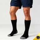 ONKE Max Full Cushion Crew Socks for Men Heavy Duty Work Boot Steel Toe Workout Athletic Thick Warm Moisture Wicking Control (Black, L)