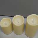 ANGELLOONG Flickering Flameless Candles with Remote, Battery Operated Fake Candles with Timer, Realistic LED Electric Pillar Candles for Home Wedding Birthday Christmas Decor, Set of 3