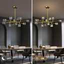 Modern Sputnik Crystal Brass Chandelier: Gold Dining Room Living Room Light
Luxury 12 Lights Adjustable Height Pendant Ceiling Light Fixture, Brushed Chandeliers for Kitchen Over Table Bedroom Bathroom