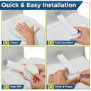 Toilet Locks Baby Proof (2-Pack) Ideal Baby Proof Toilet Lid Lock with Arm No Tools Needed Easy Installation with 3M Adhesive Top Safety Toilet Seat Lock Fits Most Toilets, White