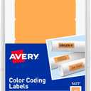 Avery Self-Adhesive Removable Labels, 1 x 3 Inches, Orange Neon, 200 per Pack (05477)