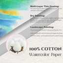 Watercolor Paper 9x12 inches 80 Sheets,Heavyweight Artist Paper 140lb/300GSM Cold Press Natural Cotton Paper for Students Artists Watercolor Drawing