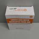 Fimibuke Bento Box for Kids Adult, BPA Free & Leakproof Toddler Lunch Box with 8.5oz Insulated Food Jar, Utensils & Sauce Jar, Dishwasher Safe 3 or 4 Compartment Container for School Girl Boy (A13. Nautica Blue)