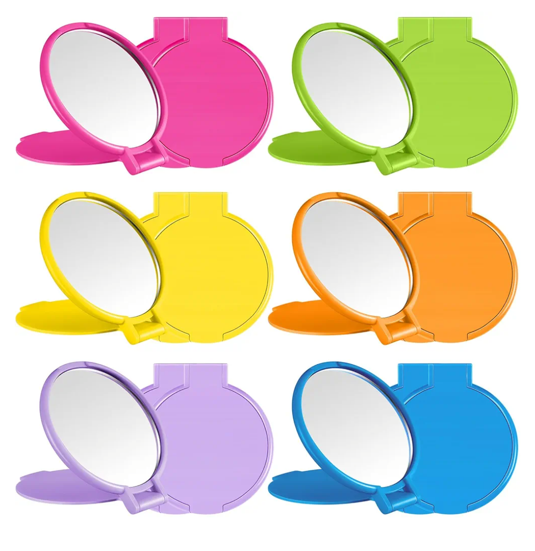 Jetec 18 Pieces Compact Mirrors Bulk Gifts Mini Vintage Pocket Mirrors for Purse Small Portable Folding Round Makeup Stuffs for Travel Daily Use Party Favors Women (Classic Colors)