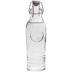 Bormioli Rocco Officina Water Bottle | 37.25 oz, Italian Glass Pitcher | Airtight Seal & Metal Clamp | Easy To Carry Handle, Dishwasher Safe & Eco-Friendly | Safe For Infused & Carbonated Drinks