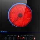 Karinear Portable Electric Cooktop, Electric Stove Single Burner Ceramic Cooktop with Touch Control,Safety Lock, Timer, Residual Heat Indicator, Overheat Protection, 1800W 110V Infrared Burner(Blue)