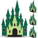 Weysat 3 Pcs Pink and Green Party Decorations Green Wooden Castle Table Centerpiece Witch Theme Party Decorations for Movie Night Birthday Baby Shower Decor