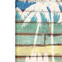 KREATIVE ARTS Canvas Print Wall Art Tropical Palm Tree Island on Wood Panels Nature Wilderness Surfboard Beach Painting Coastal Picture Digital Art Realism Chic for Living Room 20x40 Inches