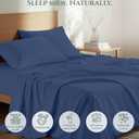 Royale Linens 100% Organic Cotton Twin XL Size Flat Sheet Only - Percale Top Sheets - Twin XL Flat Sheet Sold Separately - Lightweight & Super Soft 100% Cotton Navy Bed Sheets Only (66" x 102" Navy)