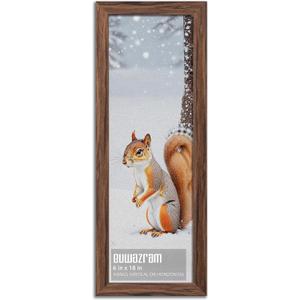 Rustic Walnut 6x18 Frame - Single Frame, 6 x 18 Poster Frame for Artwork, Puzzles, Photos and Movie Posters Picture Frames