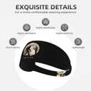 Black and Gold Swirl Liquid Ink Marble Workout Headbands Fashion Sports Sweatbands Yoga Hairbands for Fitness Athletic Non Slip Wicking Headscarf for Men Womens Girls Summer Accessories Elastic Bands (One Size, Funny Bigfoot Sasquatch Full Moon)