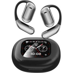 Q16 PRO Wireless Translation Earbuds with 70 Hour Bluetooth 5.4 Sports Earbuds, Open Earbuds, Wireless Bluetooth Smart Touch Screen, Ear Cup Earbuds with Ear Hooks, IPX5 Waterproof (Grey, white)