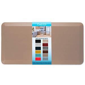 Amazon.com: ComfiLife Anti Fatigue Floor Mat  3/4 Inch Thick Kitchen Mats for Floor, Standing Desk Mat, Kitchen Rug  Comfort at Home, Office  Durable  Stain Resistant  Non-Slip Bottom (20" x 39", Beige) : Home & Kitchen