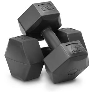 RBX 10 lb Hex Dumbbell Set, Anti-Roll Weight Design, Easy-Grip Vinyl Coated, Compact & Portable for Greta, Full Body Strength Training, Durable Construction, Perfect for All Fitness Levels (Black)