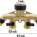 Twinkle Star 4 Way Heavy Duty Brass Garden Hose Splitter, Hose Connector 3/4", Hose Spigot Adapter with 4 Valves