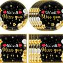 40Pcs We Will Miss You Decorations Farewell Party Disposable Tableware Paper Plates and Napkins Kit Going Away, Retirement, Coworkers Leaving, Goodbye, Moving Away Party Decorations Supplies