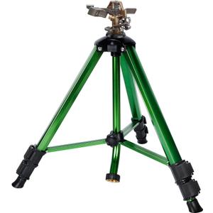 Biswing Impact Sprinkler Head on Tripod Base, Heavy Duty Lawn Sprinklers, 360 Degree Large Area Irrigation, Brass Sprinkler Nozzle & Solid Alloy Metal Extension Legs Flip Locks, 1 Pack