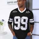 Oversized Tshirts for Men Women Graphic Tees Y2k Tops Jersey Shirts V Neck Short Sleeve Summer Fashion Clothes (M)