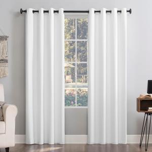 Sun Zero Columbia 2-Pack Thermal Energy Saving 100% Blackout Grommet Curtain Panel Pair, 50" x 84", Dove White