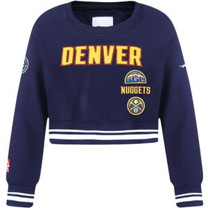 Pro Standard Big Girls NBA Retro Classics Fleece Crewneck Sweatshirt (Medium, Midnight Navy)